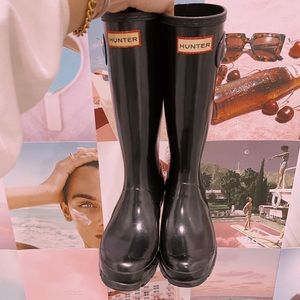 WOMENS ORIGINAL TALL GLOSS RAIN BOOTS HUNTER 💝💝